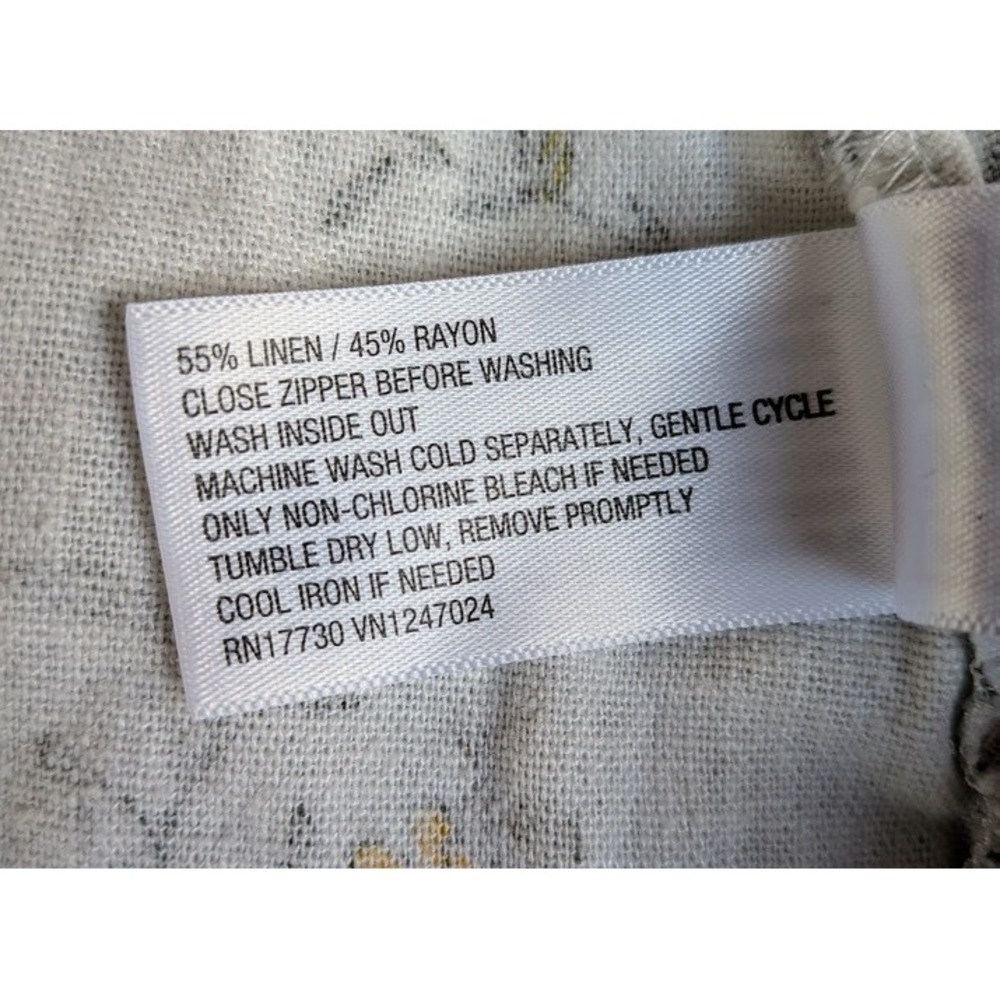 Sun Dress XS Floral Linen Blend Drop V Waist Flowy Resort Beachy Boho Relaxed - Picture 11 of 12